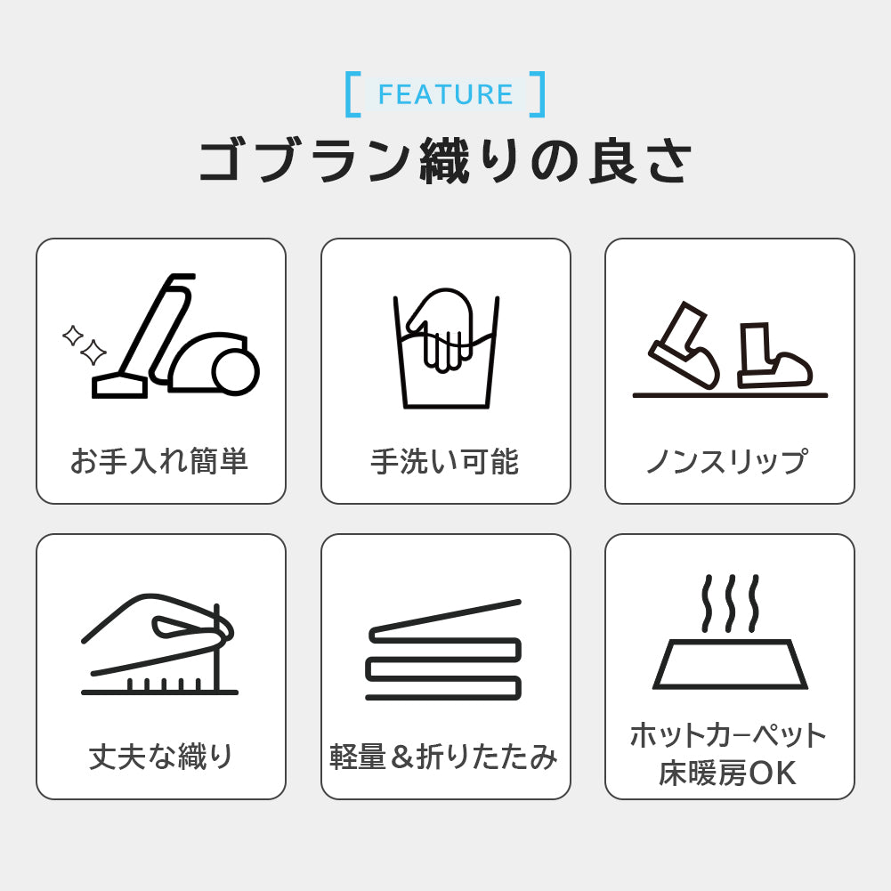 ゴブラン織り 玄関マット カイラ