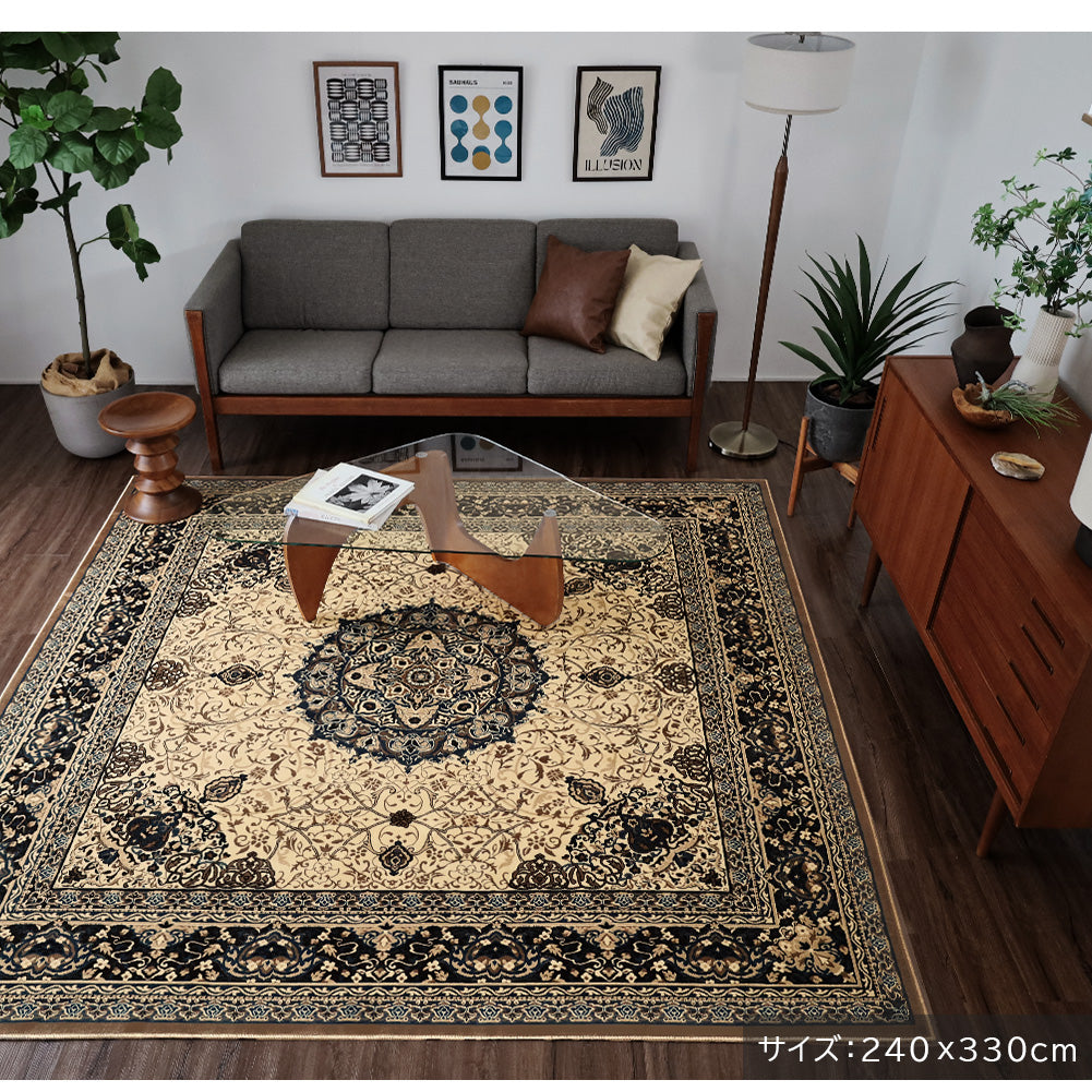 日本製 防炎モケットラグ ディアナ 2～6畳