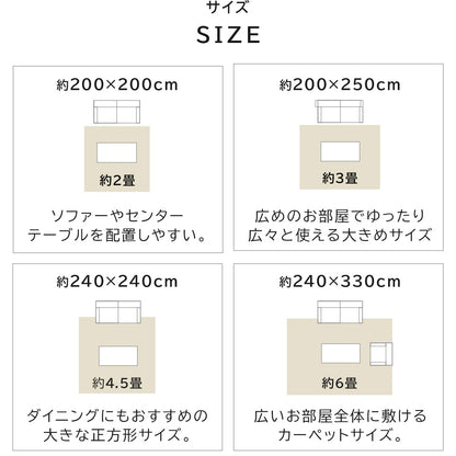 日本製 防炎モケットラグ ディアナ 2～6畳
