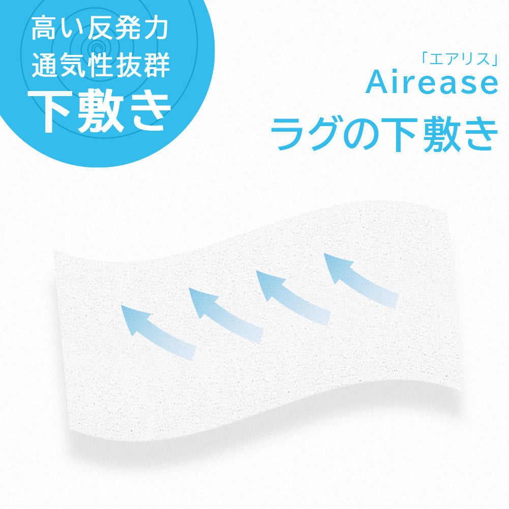 下敷きラグ 洗えて蒸れにくい エアリス　77×170×2.5cｍ