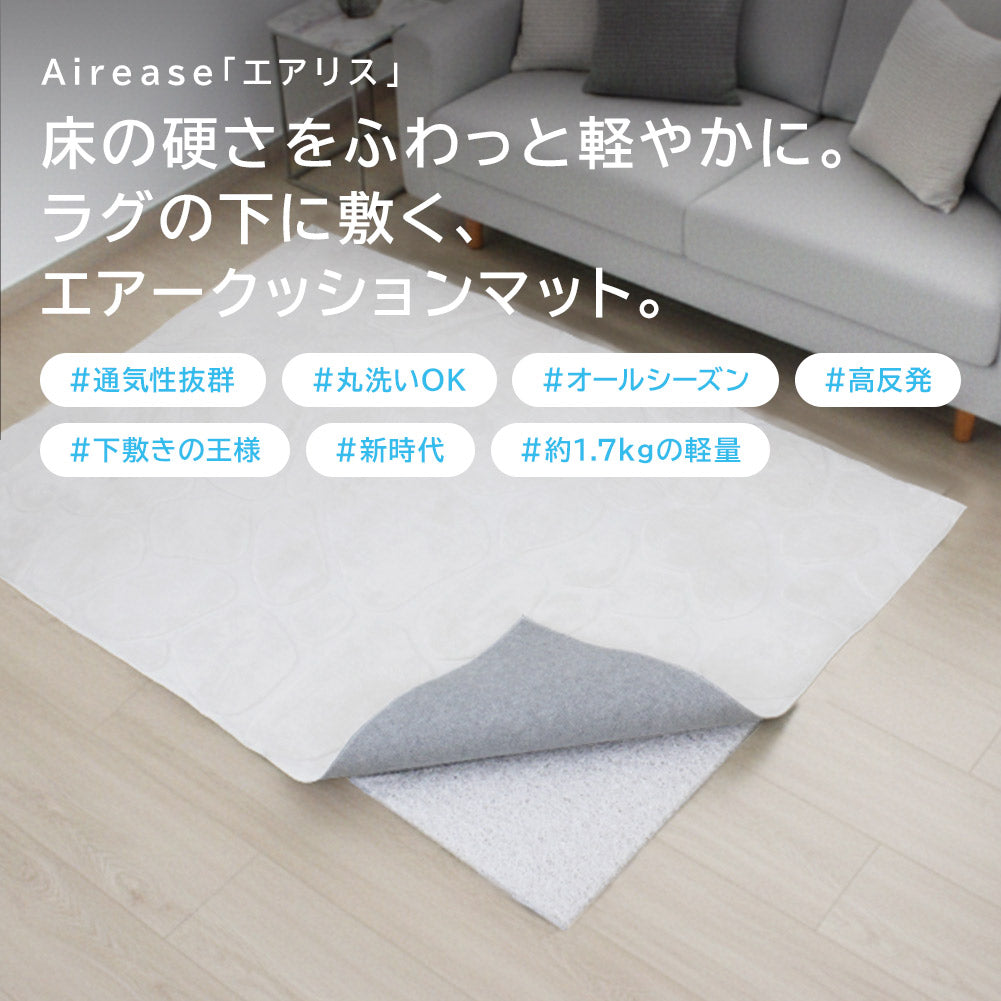 下敷きラグ 洗えて蒸れにくい エアリス　77×170×2.5cｍ