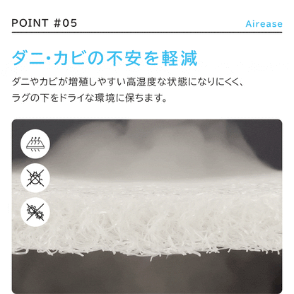 下敷きラグ 洗えて蒸れにくい エアリス　77×170×2.5cｍ