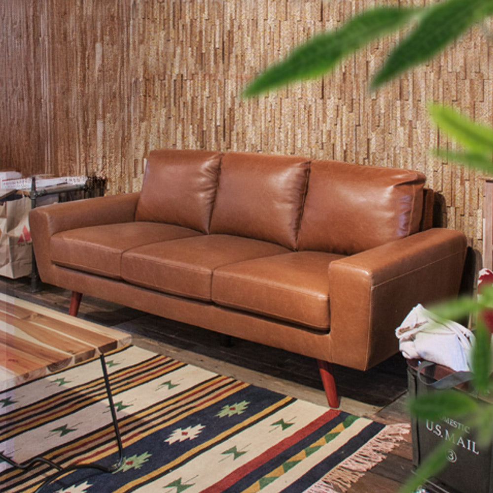 ヴィンテージクラックレザーソファ 3人掛け